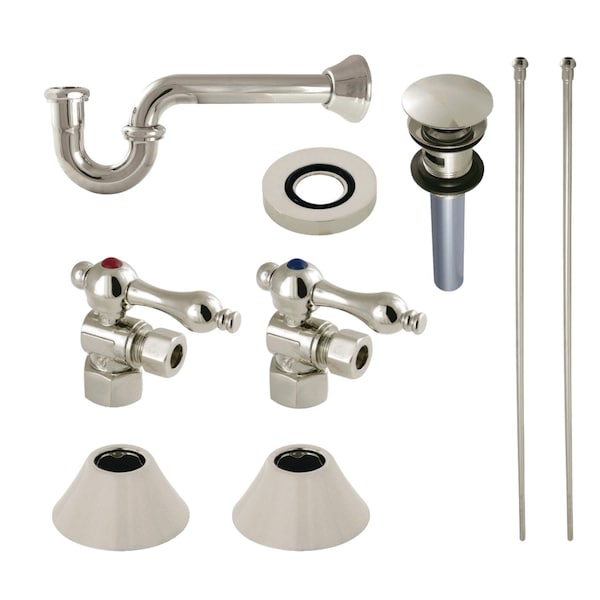 Kingston Brass CC43106VOKB30 Plumbing Sink Trim Kit with P-Trap and Overflow Drain, Polished Nickel CC43106VOKB30 - main